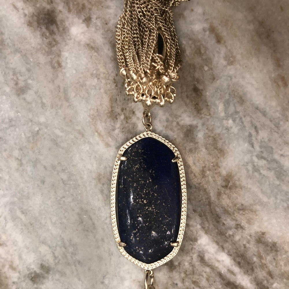 Kendra Scott Rayne necklace. navy with gold specks